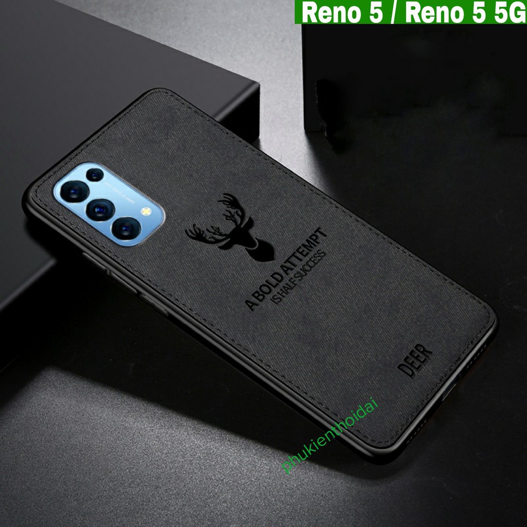 Ốp lưng Oppo Reno 5 / Reno 5 5G FREESHIP Từ 50k vân vải hươu thời trang chống sốc