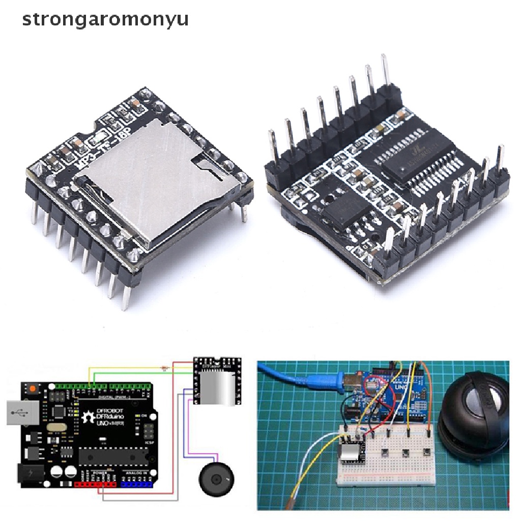 Mô Đun Máy Nghe Nhạc MP3 MP3-TF-16P Mini Hỗ Trợ Thẻ TF