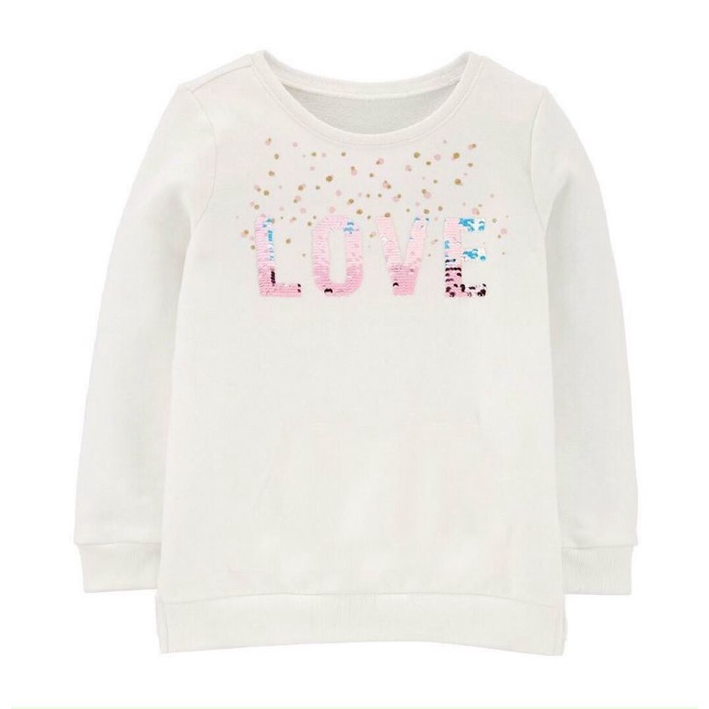 Áo nỉ  bé gái kim sa lật