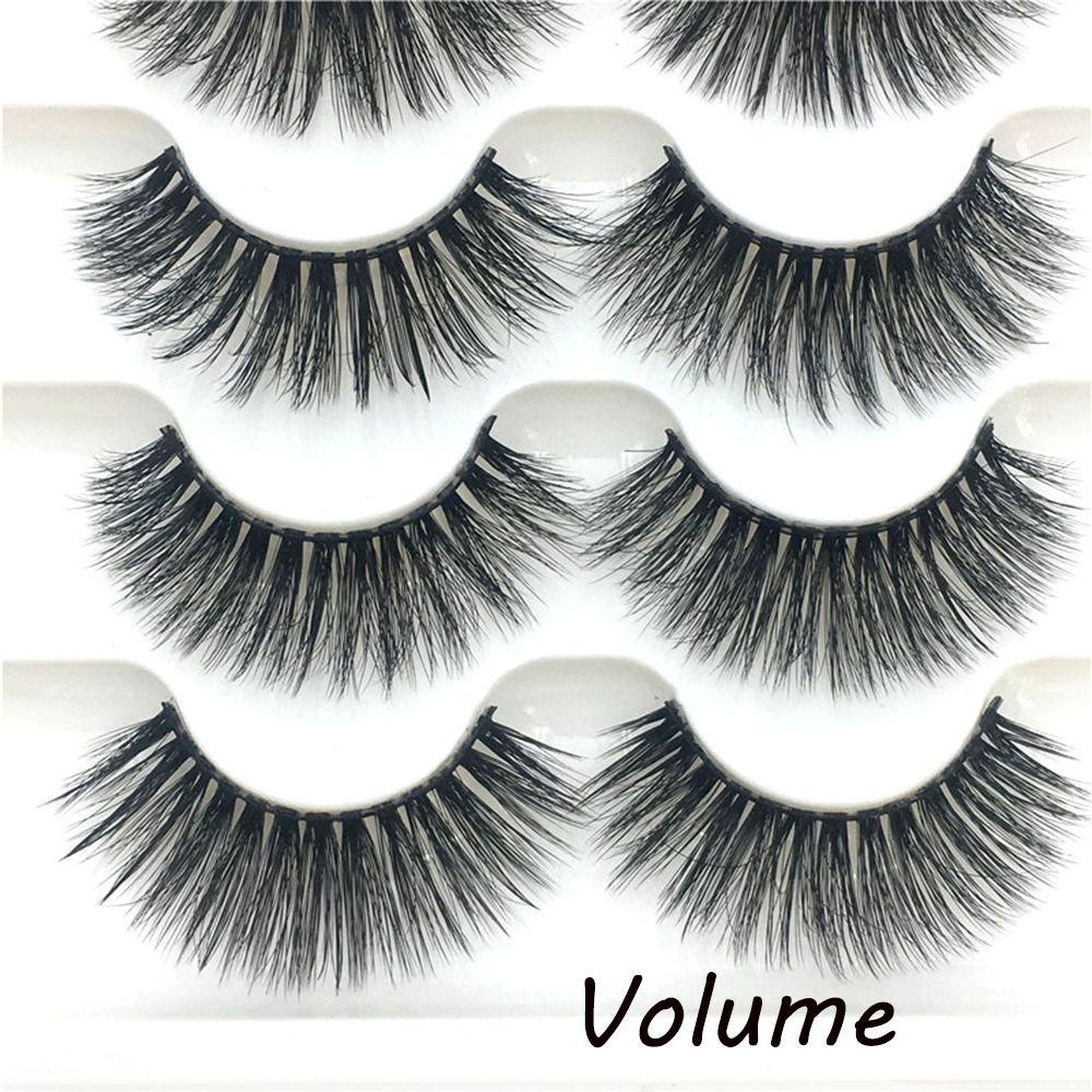 EUTUS Bộ 5 Cặp Lông Mi Giả Dài Xoăn 3D Handmade Tự Nhiên