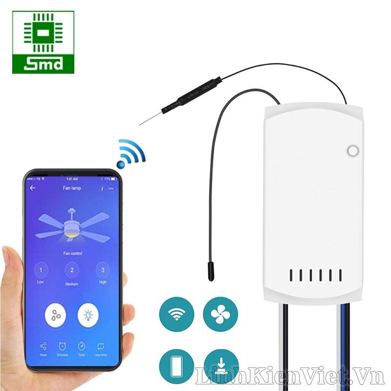 Công Tắc SONOFF iFan03 Điều Khiển Quạt Trần và Đèn Qua Wifi