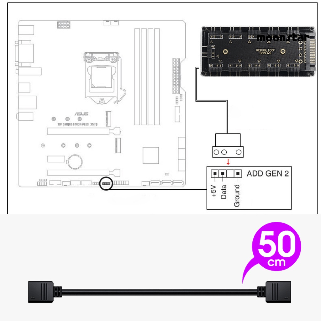 Cáp Quạt Tản Nhiệt 5v / 3 Pin 12v / 4 Pin 3mm 10 Inch