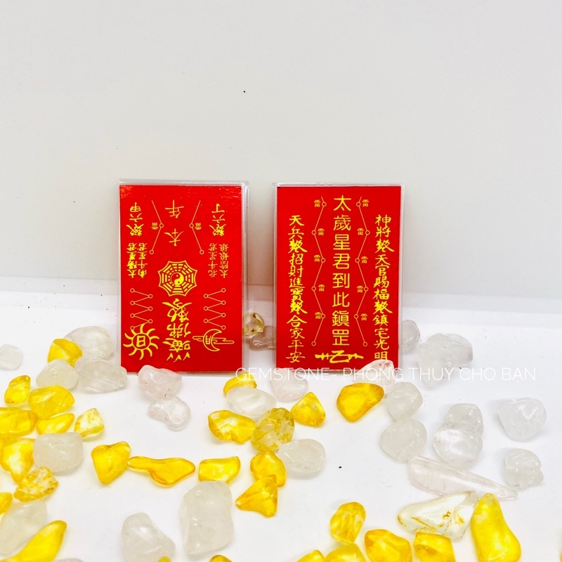 Thẻ Thái Tuế - Phù Thái Tuế Ép Plastic, Vật Phẩm Thái Tuế 7x5cm