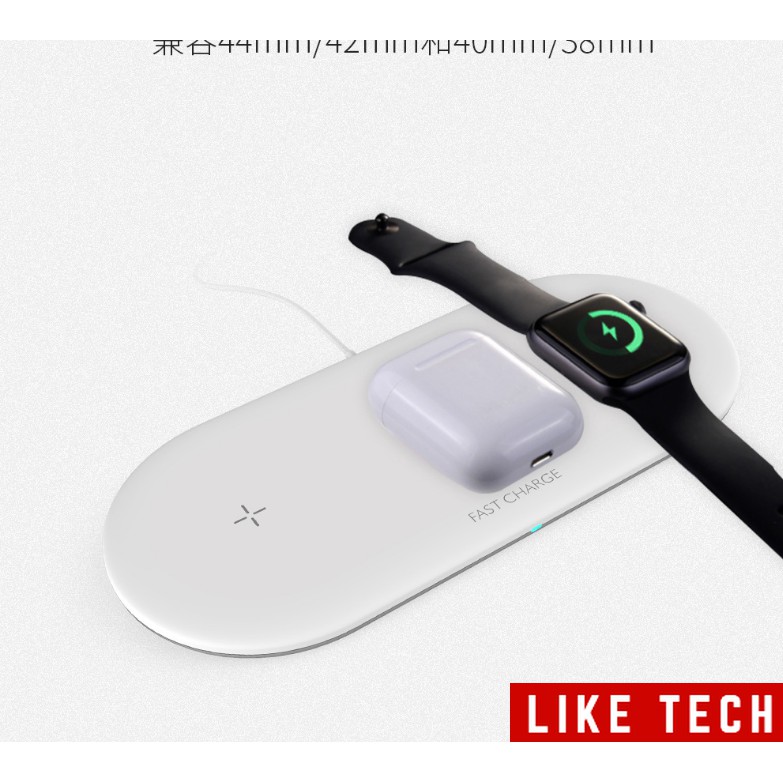 Sạc Không Dây 3 in 1 Hỗ Trợ Sạc Nhanh cho Iphone - Airpods - iWatch - Điện Thoại Huawei - Điện Thoại SamSung - Xiaomi