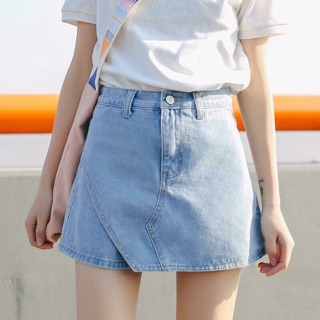 Quần short jean ngắn giả váy