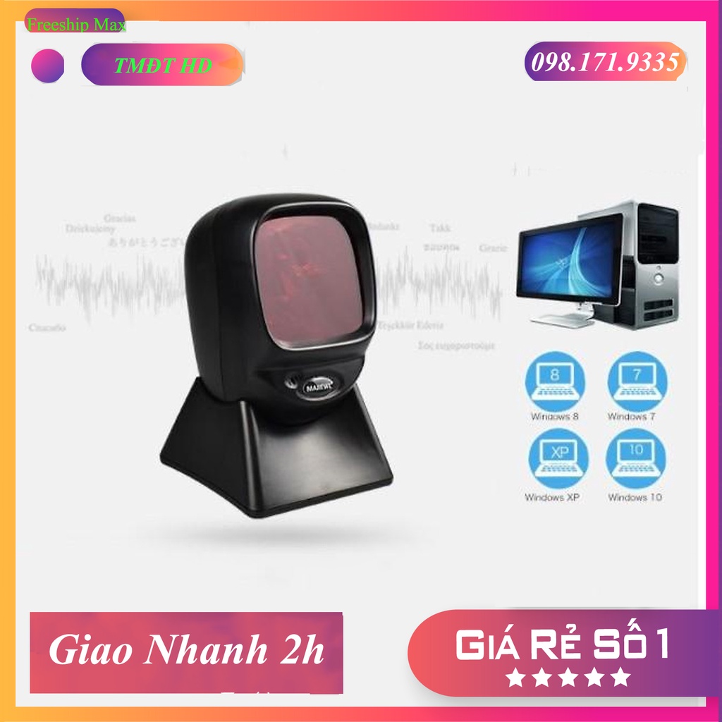 Máy quét mã vạch đa tia CMOS để bàn 3D quét tất cả các loại mã siêu nhanh nhạy 12 tháng Bảo hành Freeship