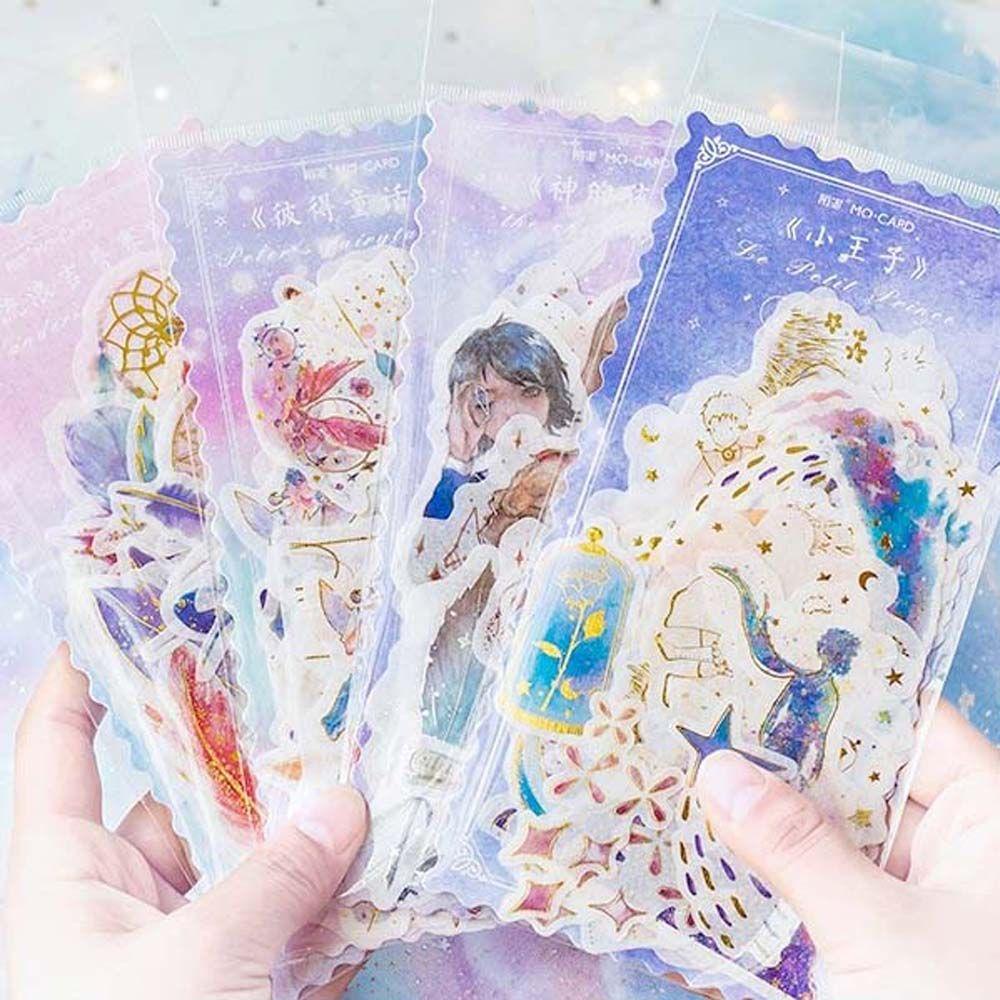 Nhãn Dán Trang Trí Sổ Tay / Nhật Ký Hình Cô Gái Và Chú Nai Bằng Giấy Thủ Công