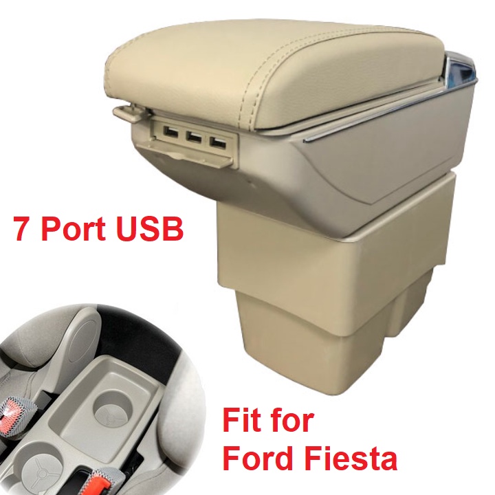 Hộp tỳ tay ô tô dành cho xe Ford Fiesta có 2 loại: DUSB-FITA (có usb) hoặc JDZX-FITA ( không usb)