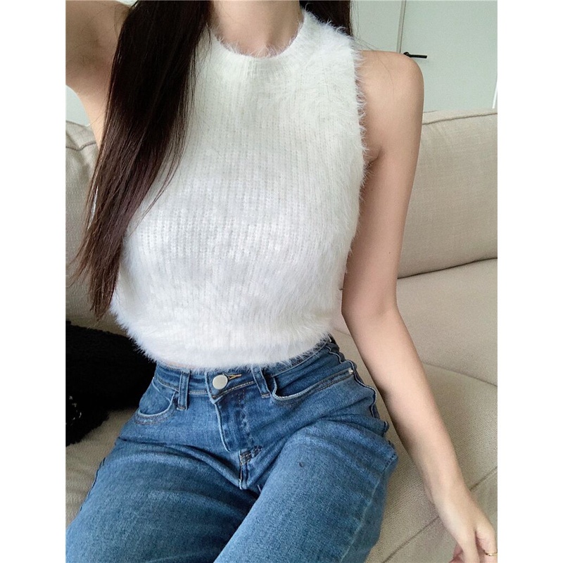 SUXI (MỚI) Áo croptop trễ vai phong cách Hàn Quốc