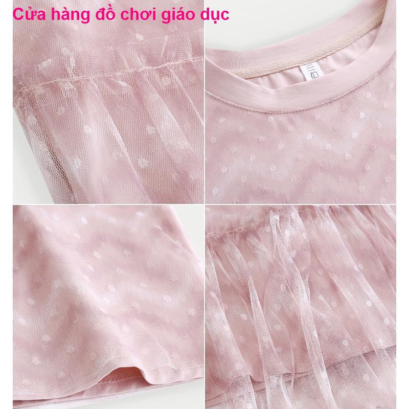SHOP XINH Quần áo cho con bú mùa hè đi chơi thời trang 2020 phiên bản mới của Hàn Quốc bà bầu váy lưới ngắn tay