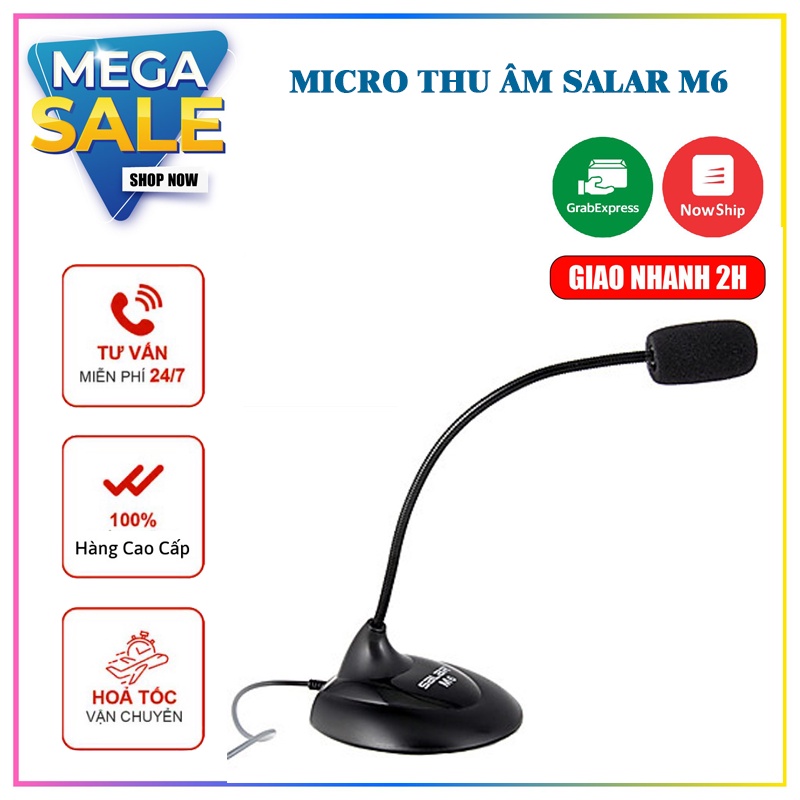 Microphones Salar M6 (Đen), Micro thu âm - Microphone sala cho máy tính