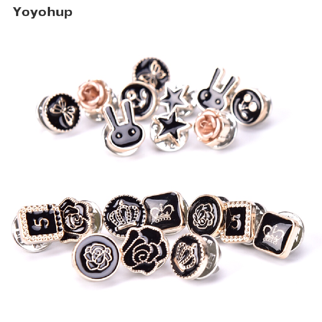Bộ 10 ghim cài áo hình hoa đính ngọc trai mini xinh xắn