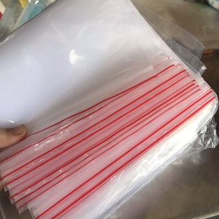 [500gr]túi zip chỉ đỏ size 17.25