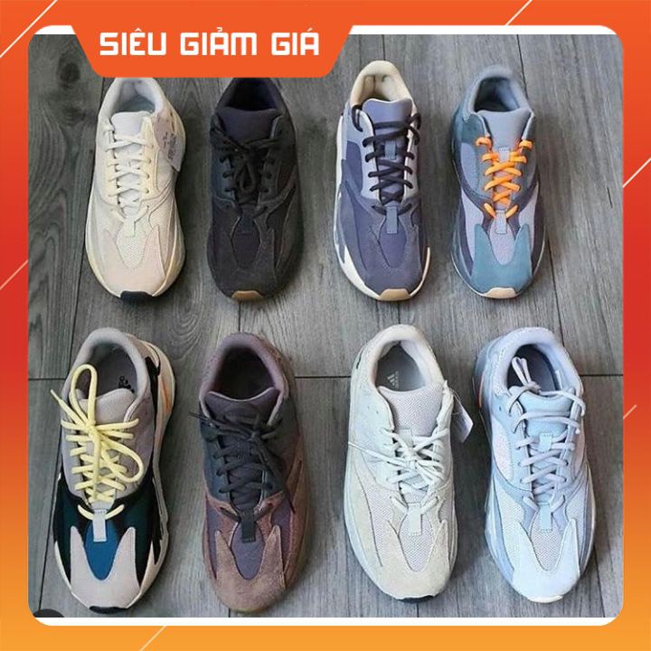Xả Kho Giày Thể Thao Nam, Nữ yz 700 Trắng Phản Quang Êm Chân Thoáng Khí