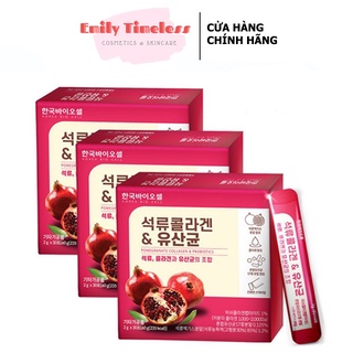 Bột collagen uống lựu đỏ bio cell hàn quốc 30 gói chính hãng - nước lựu đẹp da giảm cân thải độc tố tăng cường nội tiết