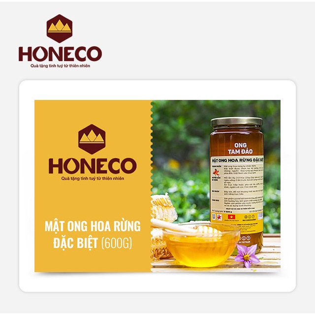 Toàn Quốc [Evoucher] Miễn phí giao hàng Mật Ong Honeco - Sản phẩm Mật ong hoa rừng đặc biệt 600g trị giá 550.000 VNĐ