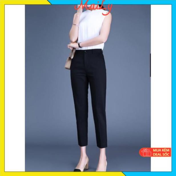 Quần tây đen [HÀNG THIẾT KẾ] Quần tây nữ vải đen, chất tuyết mưa dành cho chị em văn phòng cực sang chảnh | BigBuy360 - bigbuy360.vn