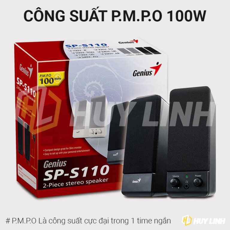 Loa vi tính 2.0 Genius SP-110/Cổng 3.5mm Basic