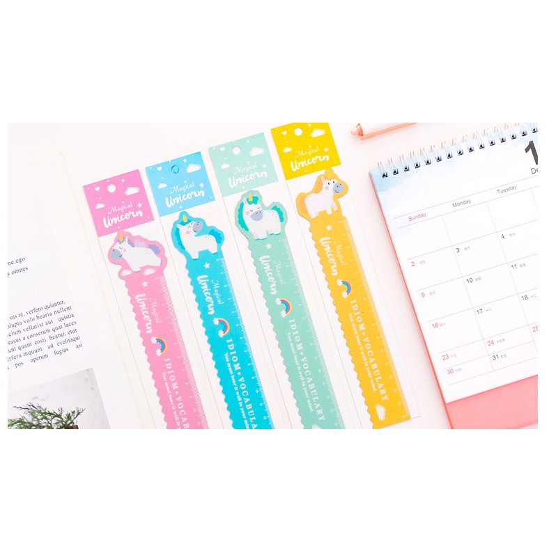 Thước kẻ 15cm MAGICAL , Thước dẻo nhiều mầu sắc, hình dễ thương. Thước kẻ học sinh - Soleil home