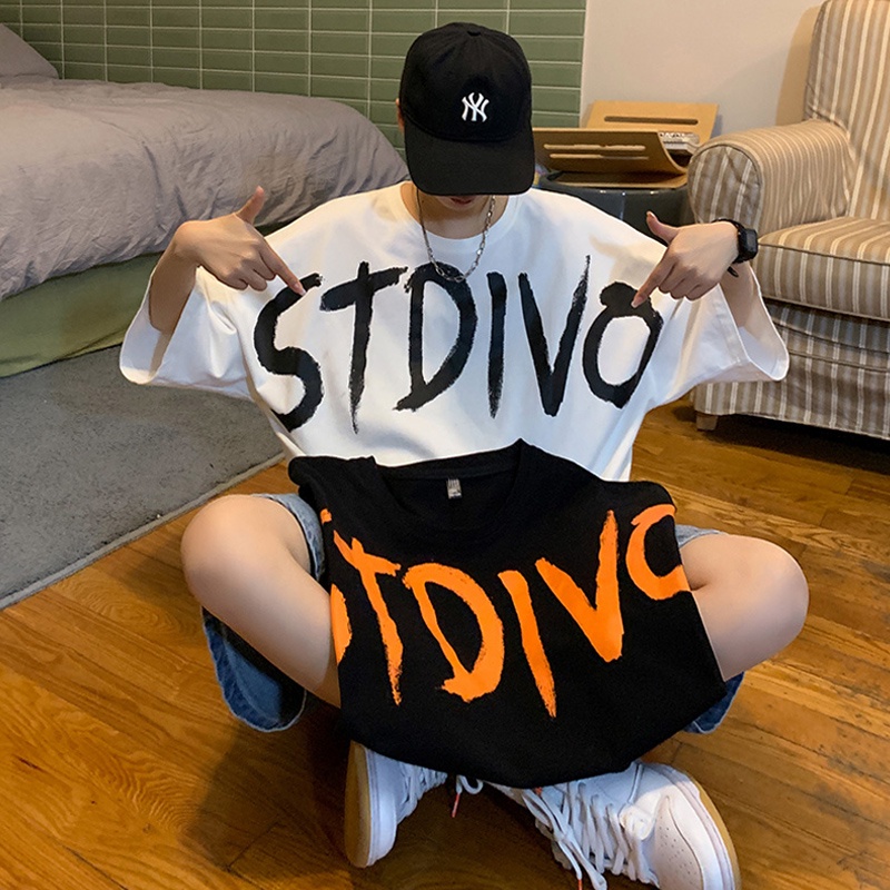 Áo Thun Tay Ngắn Dáng Rộng Phong Cách Hip hop Thời Trang Mùa Hè Cho Nam