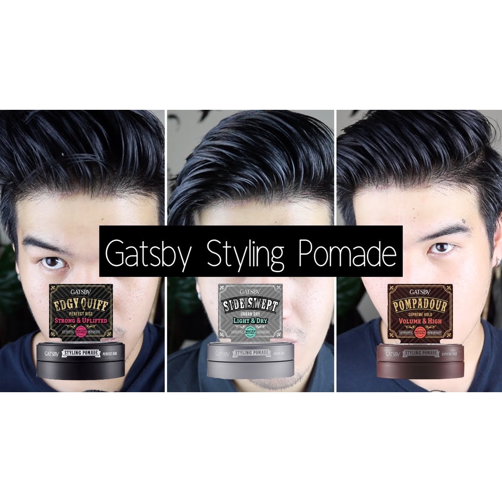 Pomade gốc nước vuốt tóc mỏng Gatsby Hair gel Styling Pomade Perfect Raise 75g bóng