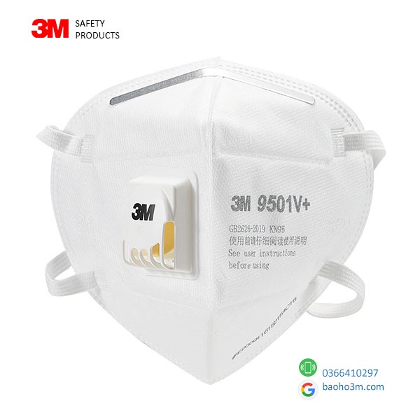 [LẺ 1 CÁI] khẩu trang 3M 9501V+quai chun đeo qua tai- tiêu chuẩn KN95 chống bụi mịn PM2.5, chống dịch | BigBuy360 - bigbuy360.vn
