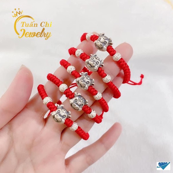 Vòng Tay Chỉ Đỏ ⚡ SALE SỐC ⚡ Lắc Tay Chỉ Đỏ  Kết Hợp Charm Con Trâu Bạc May Mắn, Tài Lộc 2021