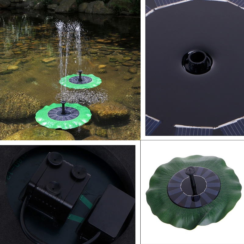 Đài Phun Nước Năng Lượng Mặt Trời Hình Lá Sen Nổi