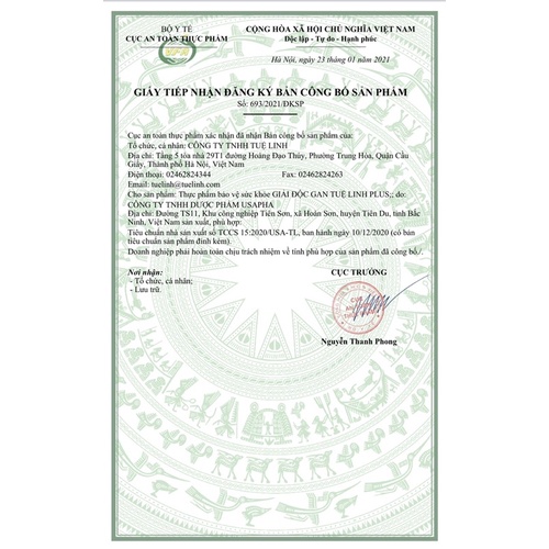 Giải Độc Gan Tuệ Linh - Hộp 60 viên - Bảo vệ & phục hồi gan, giảm men gan, Viêm gan virus, viêm gan B mạn tính