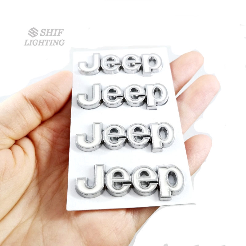 4 Miếng Dán Logo Xe Jeep Bằng Kim Loại