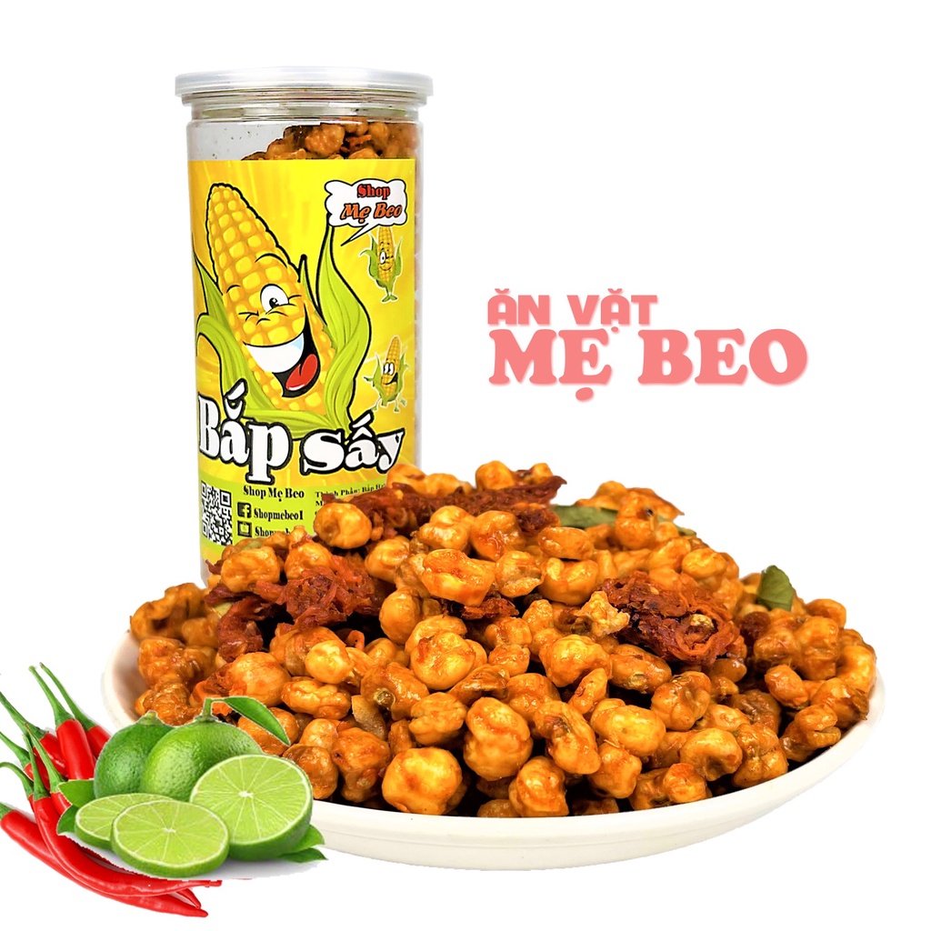 Bắp sấy rim khô bò lá chanh 350Gr Mẹ Beo đồ ăn vặt cực ngon