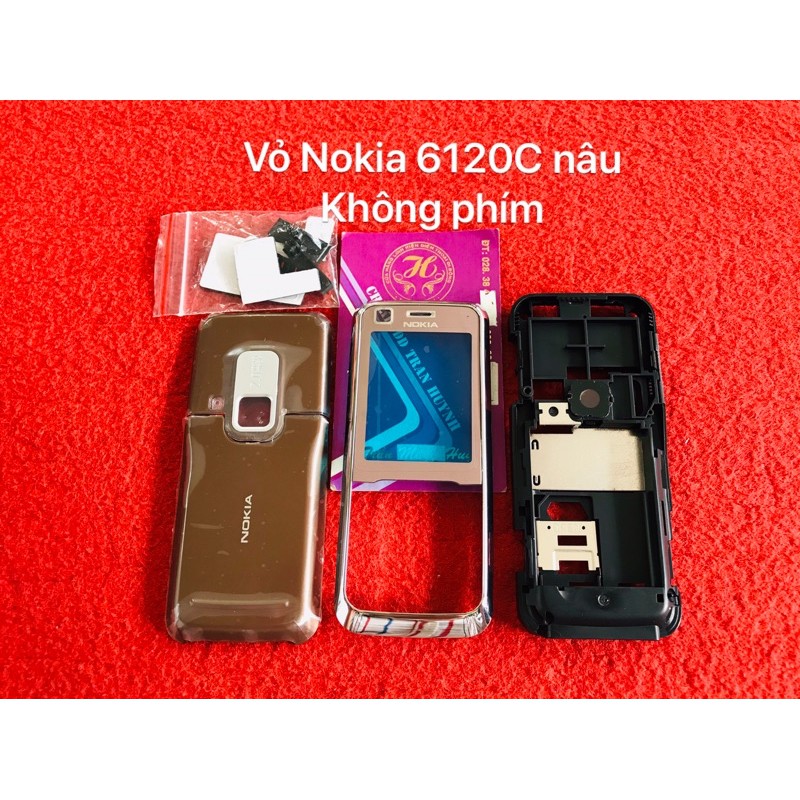 Vỏ Nokia 6120C màu nâu không phím(mặt trước,mặt sau và khung sườn)