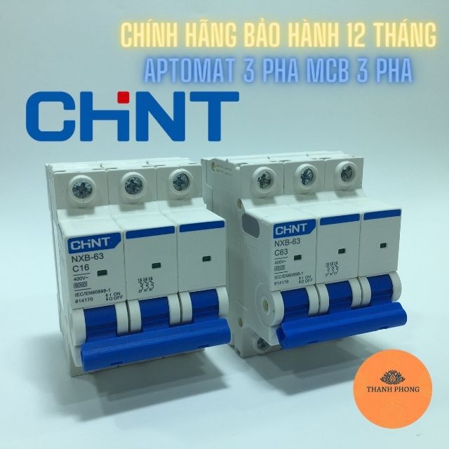 Aptomat MCB 3 Pha NXB-63 Chint Chính Hãng Bảo Hành 12 Tháng