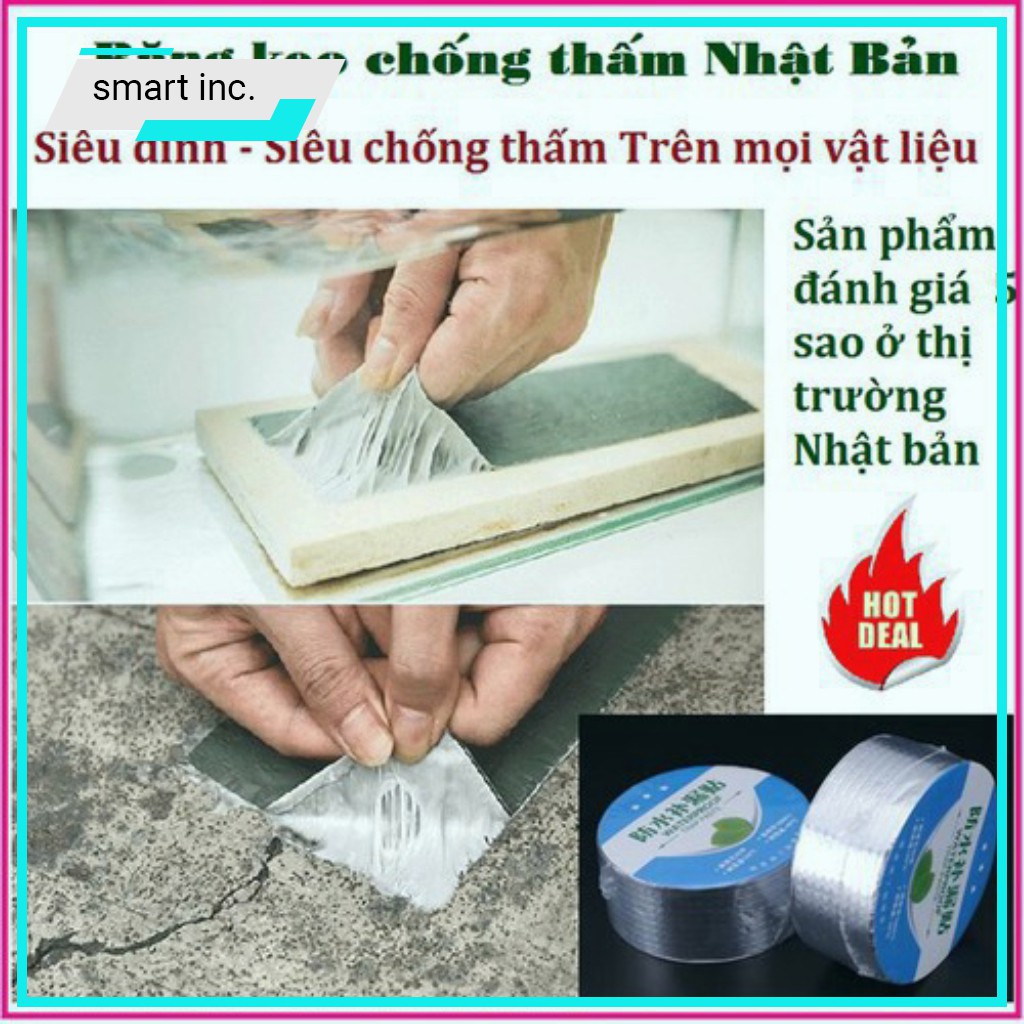 Băng Keo Chống Thấm Vá Dính Mọi Vật Liệu Chịu Nhiệt Băng Dính Chống Thủng Dột Nước Dán Chắc Cho Mái Tôn Ống Nước 5m