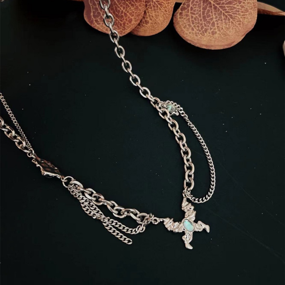 Vòng cổ Đính Đá Opal Sang Trọng Phong Cách Hip Hop Cho Nữ