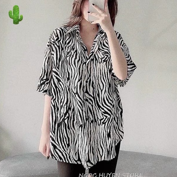 Sơ mi beo tay ngắn và ngựa vằn phôm UNISEX