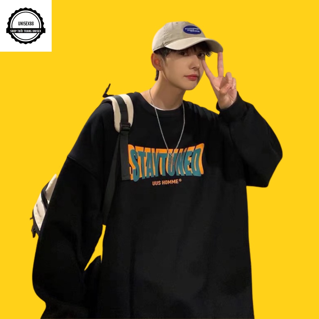 Aó Nỉ Sweater Họa Tiết STAYTUNED siêu dày ,siêu ấm.