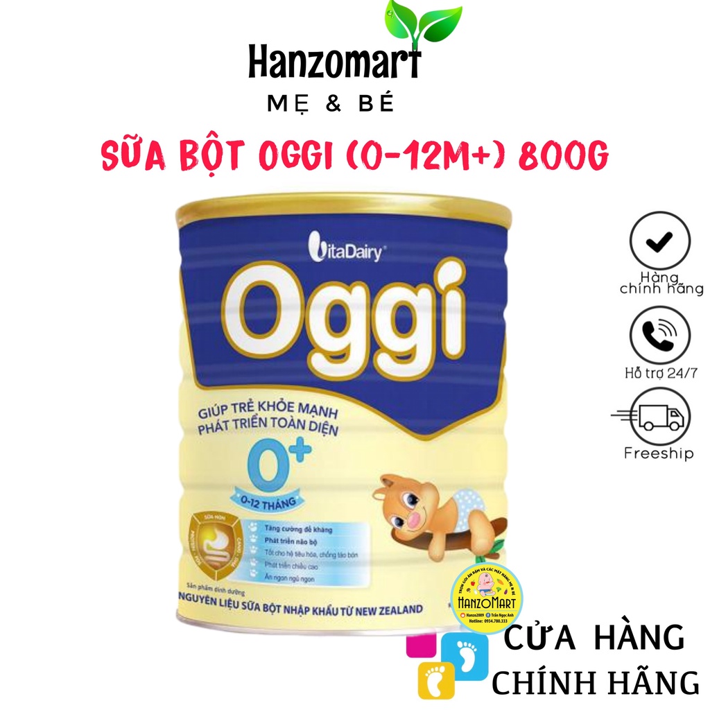 Sữa bột OGGI 0+, 1+ ( 800g ) - giúp bé tăng cường sức đề kháng, phát triển não bộ và chiều cao