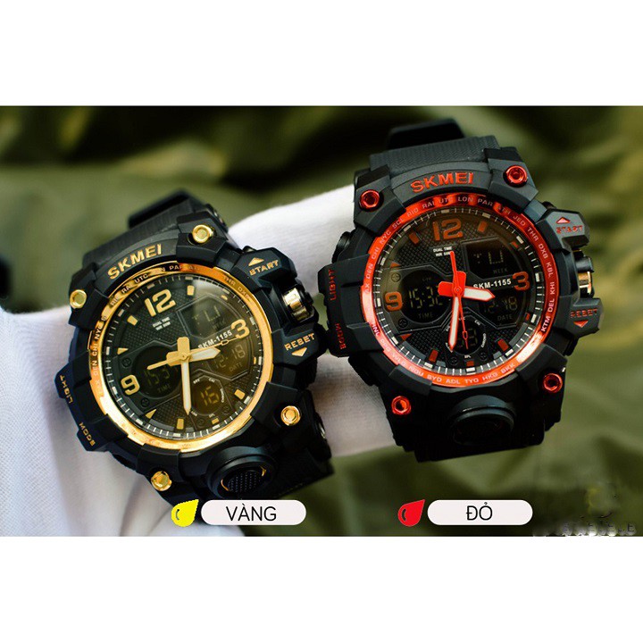 Đồng hồ Nam Skmei Điện Tử Thể Thao Chống Nước SK1155B Dây cao su siêu bền | BigBuy360 - bigbuy360.vn