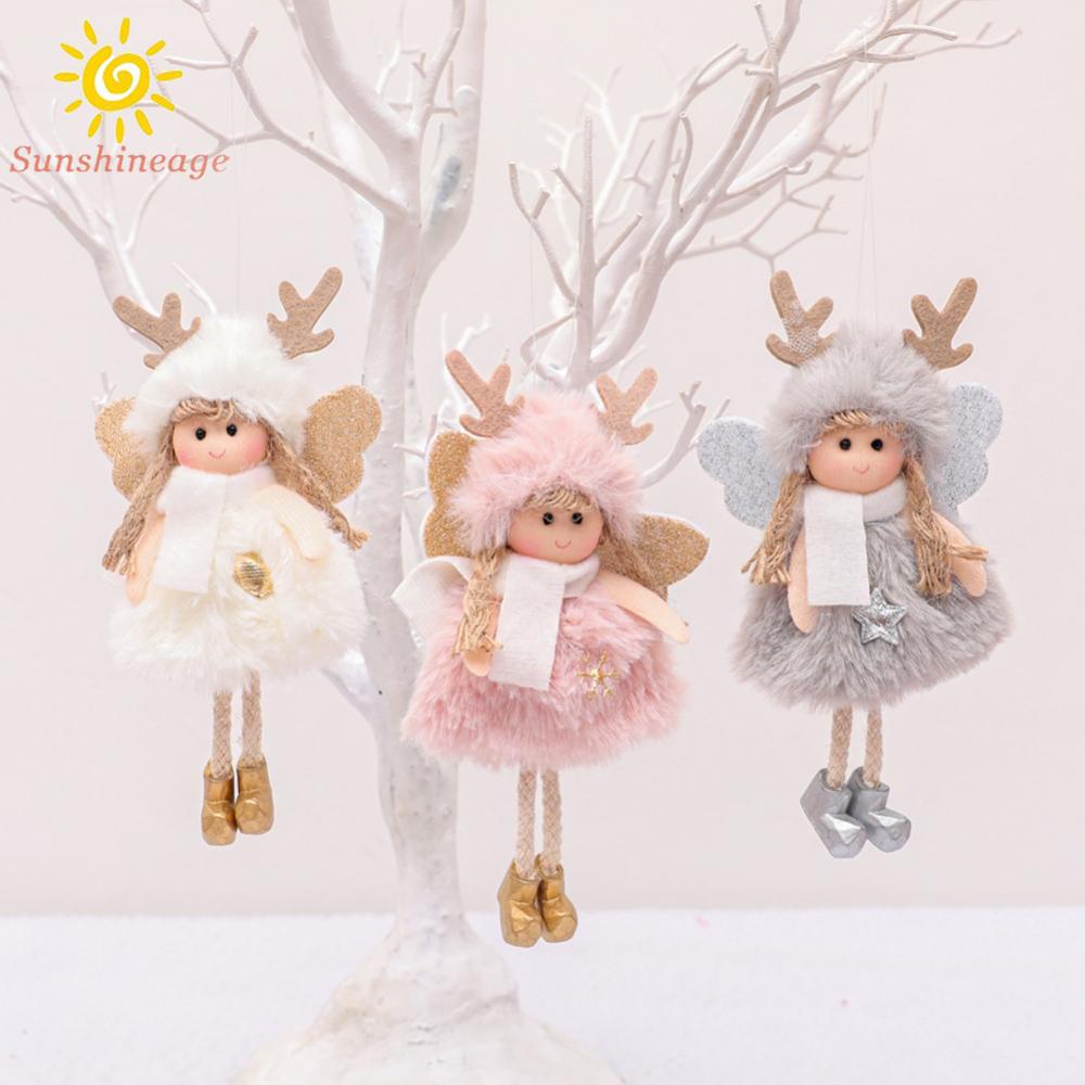 Xmas Tree Pendant Happy New Year Noel Navidad 2023 16x8.5x2cm Angel Plush Doll