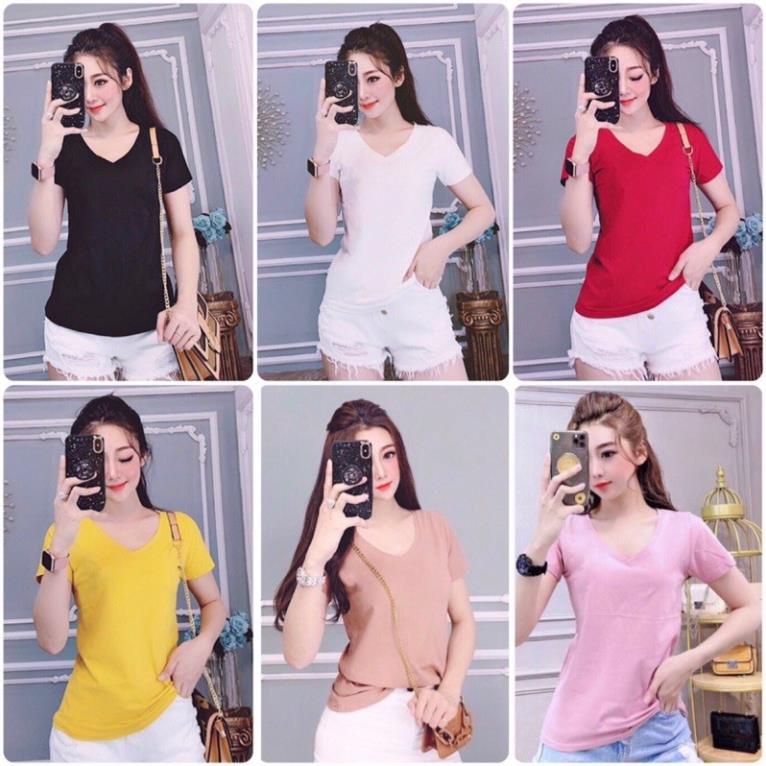 Áo Thun Thái trơn Cổ Tim 💥Hàng Đẹp💥 Áo Phông Trơn Cổ Tim form vừa (bao chất đẹp)