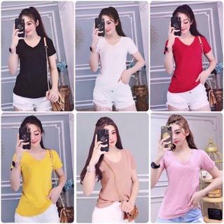 Áo Thun Thái trơn Cổ Tim 💥Hàng Đẹp💥 Áo Phông Trơn Cổ Tim form vừa (bao chất đẹp)