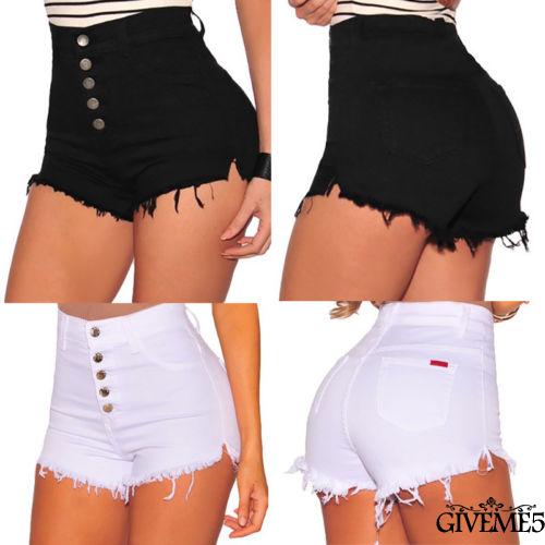 Quần jean ngắn lưng cao quyến rũ dành cho nữ