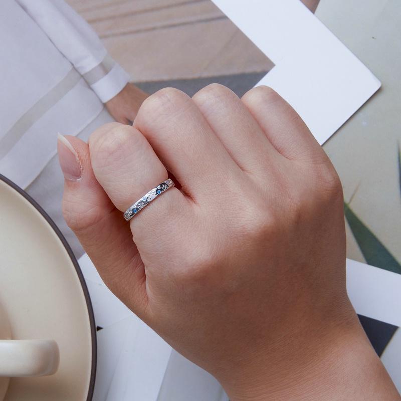 BAMOER Nhẫn Bạc 925 ĐíNh Đá Zircon ThờI Trang