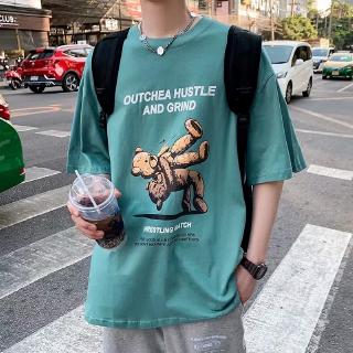 Áo Thun Nam Ngắn Tay In Hình Gấu Phong Cách Vintage