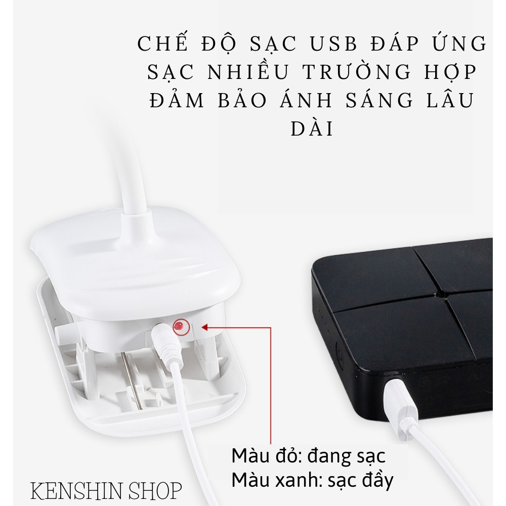 Đèn học kẹp bàn chống cận tích điện, đèn học để bàn học tập, làm việc KENSHIN SHOP