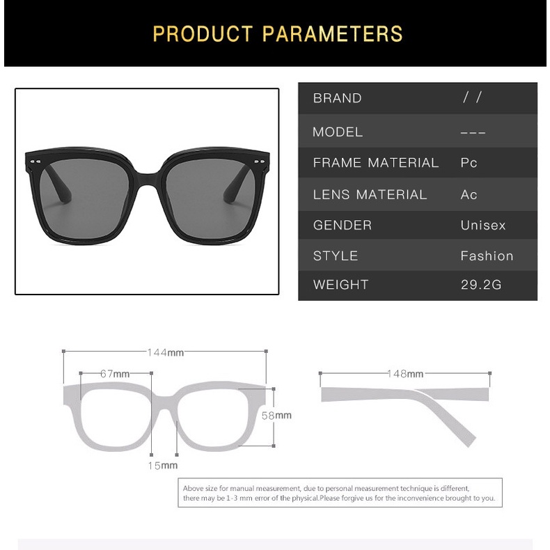 Kính râm nữ phong cách Hàn Quốc Hình vuông Retro Kính râm đi biển và kính lái xe UV400