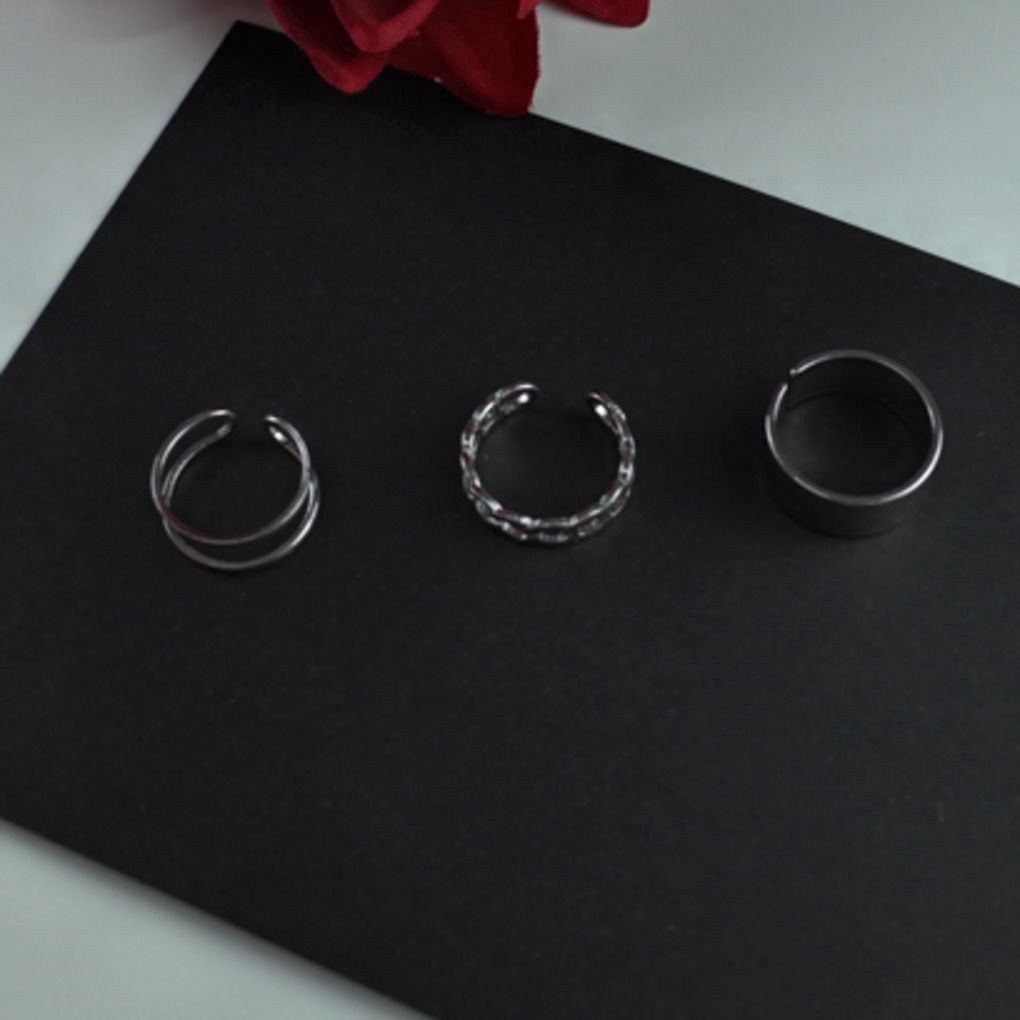 [Miễn Phí Vận Chuyển] Set Ba Chiếc Nhẫn Ba Mảnh Phong Cách Mát Mẻ Đơn Giản Dễ Phối Đồ Dành Cho Nam 23400