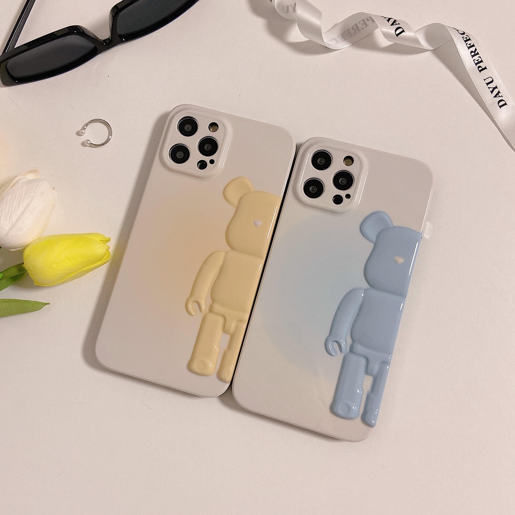 Ốp Điện Thoại Mềm Hình Gấu Hoạt Hình 3D Bảo Vệ lens Chống Rơi Cho iphone 13 12 11 Pro Max XR X XS XSMAX