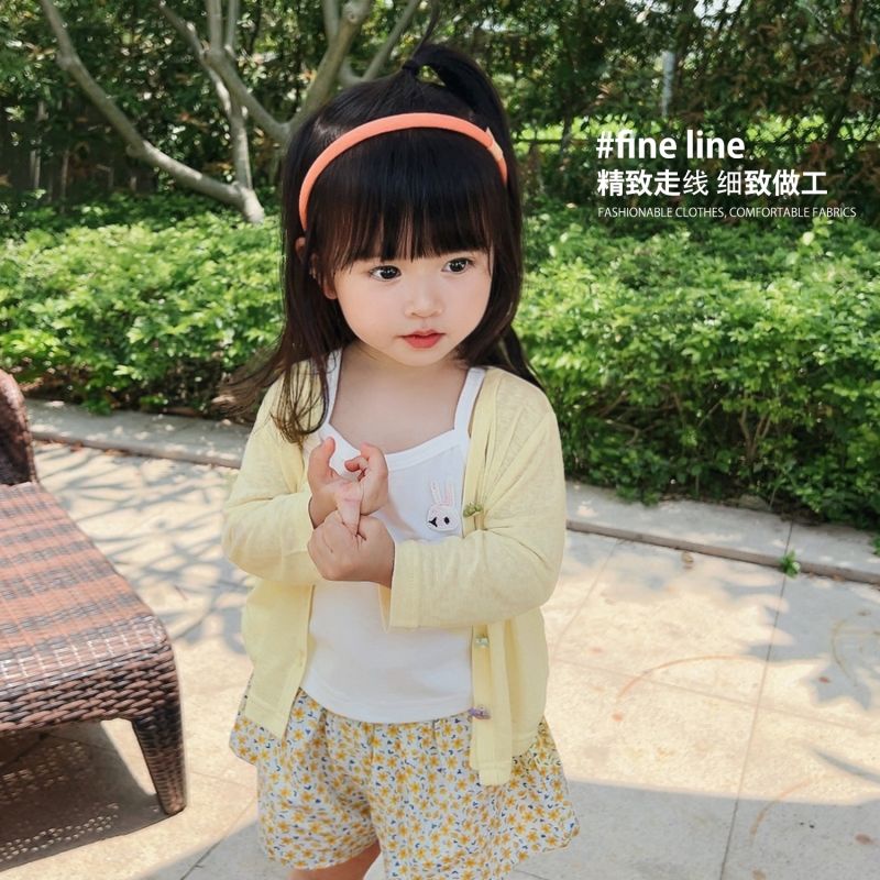 ▶Áo Khoác Cardigan Chống Nắng / Tia Cực Tím Siêu Nhẹ Phong Cách Phương Tây Thời Trang 2022 Cho Bé Gái#8.21